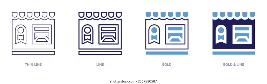 Online order icon in 4 different styles. Thin Line, Line, Bold, and Bold Line. Duotone style. Editable stroke.