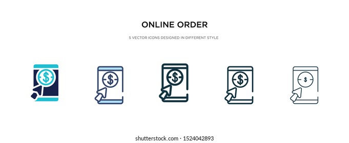 online order icon in different style vector illustration. two colored and black online order vector icons designed in filled, outline, line and stroke style can be used for web, mobile, ui