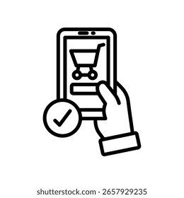 Online Order Icon Line Vector Illustration