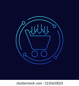 online order icon, linear design