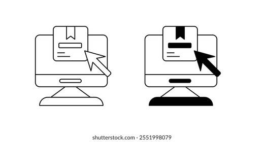 online order icon with white background vector stock illustration