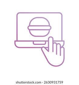 online order icon with white background vector stock illustration