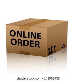 online order from internet web shop package in cardboard box