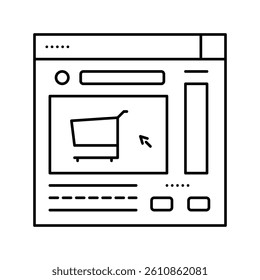 online order line icon vector. online order sign. isolated contour symbol black illustration