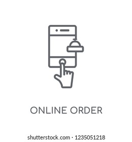 Online order linear icon. Modern outline Online order logo concept on white background from e-commerce and payment collection. Suitable for use on web apps, mobile apps and print media.