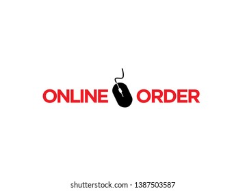 online order with mouse logo vector