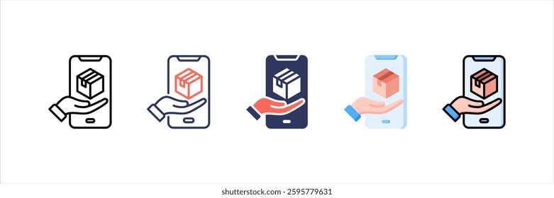 Online Order Multi Style Icon Set