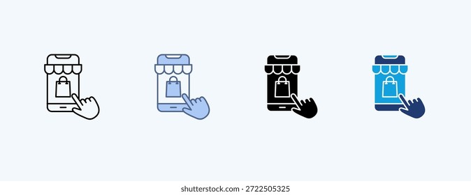 Vector de ilustración de íconos múltiples de pedido en línea