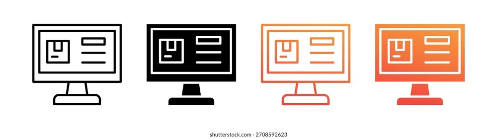 Online Order Multiple Style Icon Set Vector