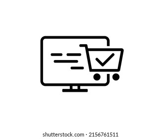 Online order on computer. Vector illustration