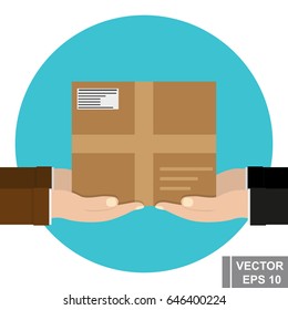 Online order. A parcel. Flat. For your design.