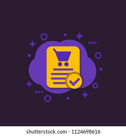 online order, purchase completed, e-commerce icon svg
