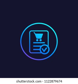 online order, purchase completed vector icon svg