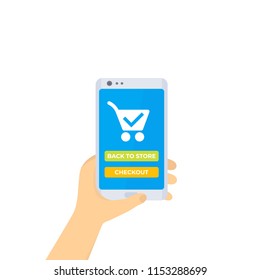 online order and purchase, e-commerce, mobile shopping, vector illustration