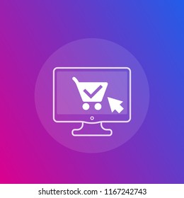 online order, purchase, e-commerce retail vector icon