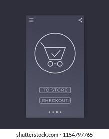 online order and purchase, e-commerce, shopping, mobile interface vector template