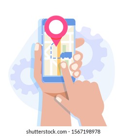 Online order tracking, delivery concept. Can use for landing page, mobile app. Vector illustration