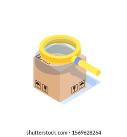 Online order tracking, delivery isometric concept. Can use for landing page, mobile app. Vector illustration