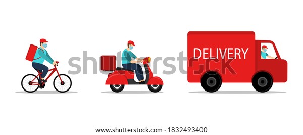 Online order tracking.\
Express delivery home and office. Truck, scooter and bicycle\
courier. Quarantine.