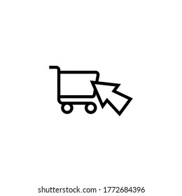 Online order vector icon  in black line style icon, style isolated on white background