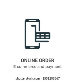 Online order vector icon on white background. Flat vector online order icon symbol sign from modern e commerce and payment collection for mobile concept and web apps design.