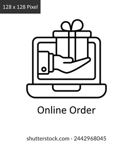 Online Order vector outline icon design illustration. Logistics Delivery symbol on White background EPS 10 File
