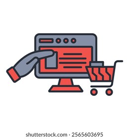 online ordering icon. vector.Editable stroke.linear style sign for use web design,logo.Symbol illustration.
