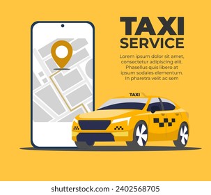 Online ordering of a taxi car, rental and exchange using the service's mobile application.	