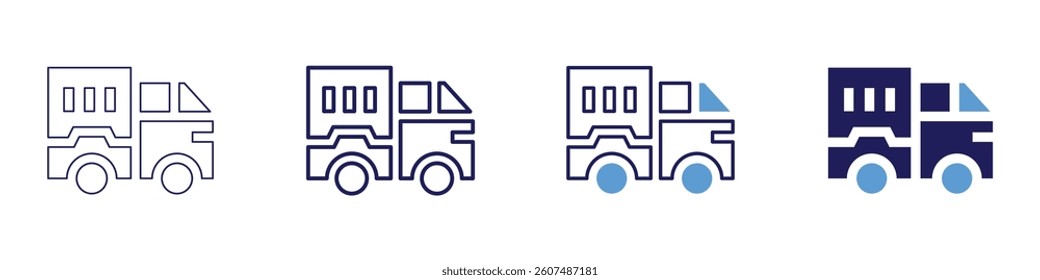 Online package tracking icon in 4 different styles. Thin Line, Line, Bold Line, Duotone. Duotone style. Editable stroke.