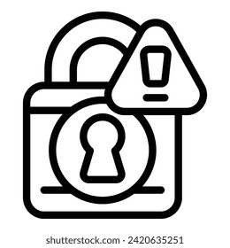 Online padlock icon outline vector. Threat virus. Social email scam