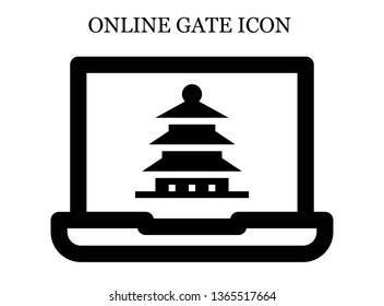 online Pagoda icon. Editable online Pagoda icon for web or mobile.