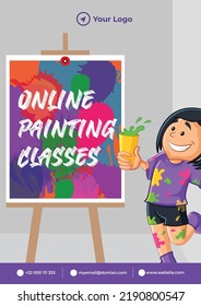 Online Painting Classes Flyer Design.