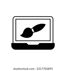 Online Painting  Glyph Vector Icon that can easily edit or modify 

