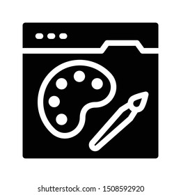 online palette glyph flat vector icon
