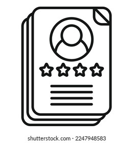 Online paper review icon outline vector. Trust rate. Feedback quality