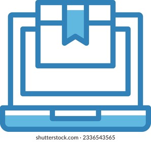 Online Parcel Blue Icon - Single Icon, Vector