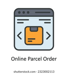 Online Parcel Order Vector   Fill outline Icon Design illustration. Shipping and delivery Symbol on White background EPS 10 File