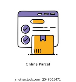 Online Paket Vektor ausgefüllt Umrisssymbole Stil Illustration. EPS 10-Datei