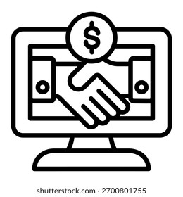 Icon-Element der Online-Partnerschaft für Design