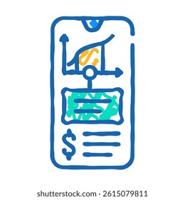 online passive income doodle icon sketch vector. online passive income sign. isolated symbol illustration