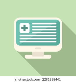 Online patient icon flat vector. Online medical consultation. Clinic service