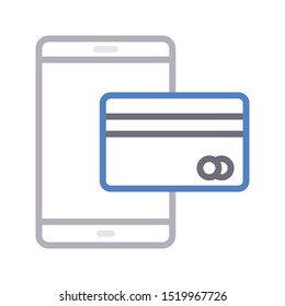 online pay colour line vector icon