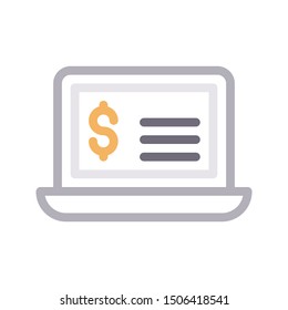 online pay colour linr vector icon