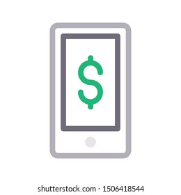 online pay colour linr vector icon