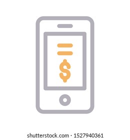 online pay colour linr vector icon