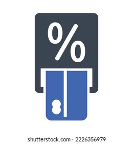 Online pay discount icon, Vector graphics