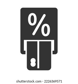 Online pay discount icon, Vector graphics
