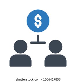 online pay glyph colour vector icon