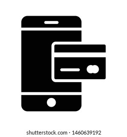 online pay glyph flat vector icon