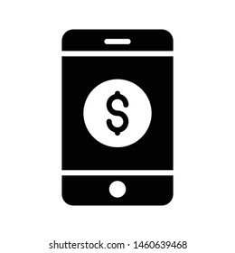 online pay glyph flat vector icon